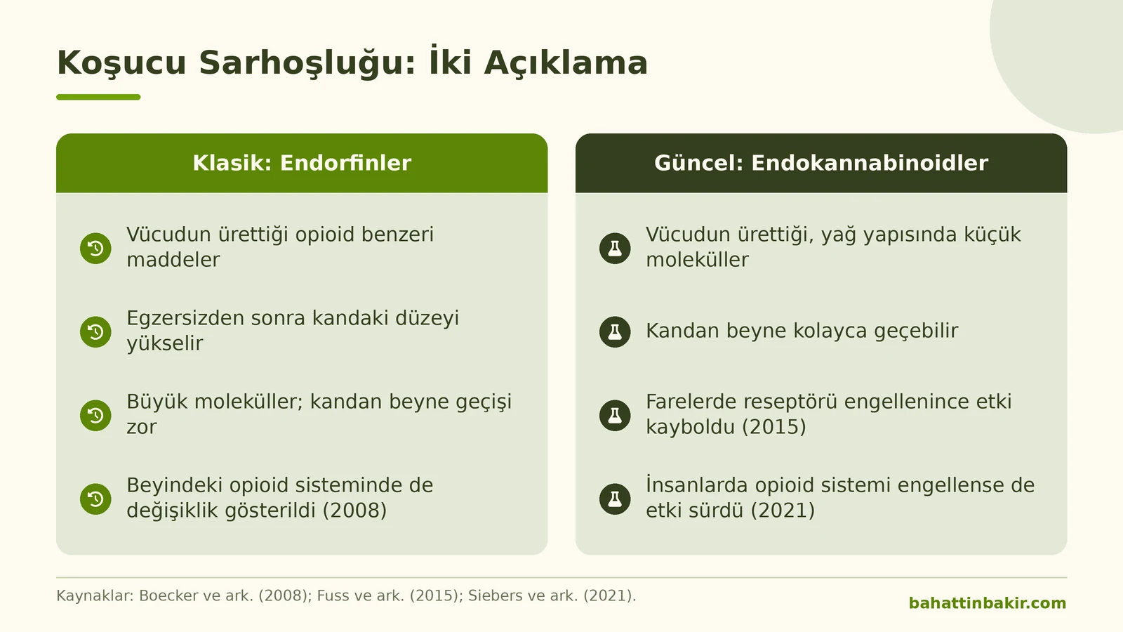 Koşucu sarhoşluğunu açıklayan endorfin ve endokannabinoid görüşlerinin karşılaştırması